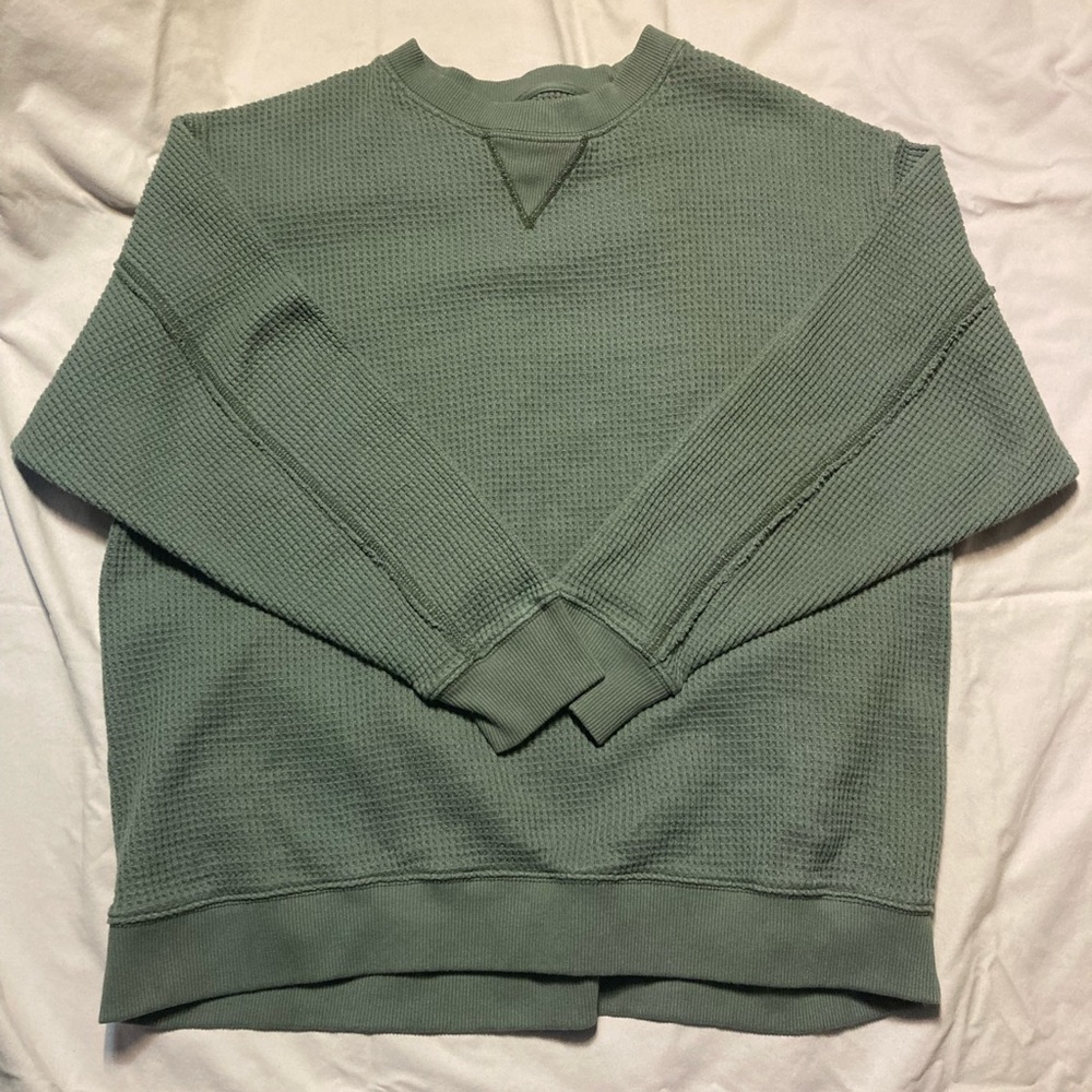 Aerie thermal green long sleeve shirt